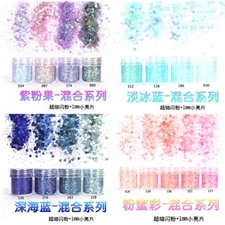 Nail Glitter Powder Dust For Decoration Body Art Craft  Mix set 3D Sequins