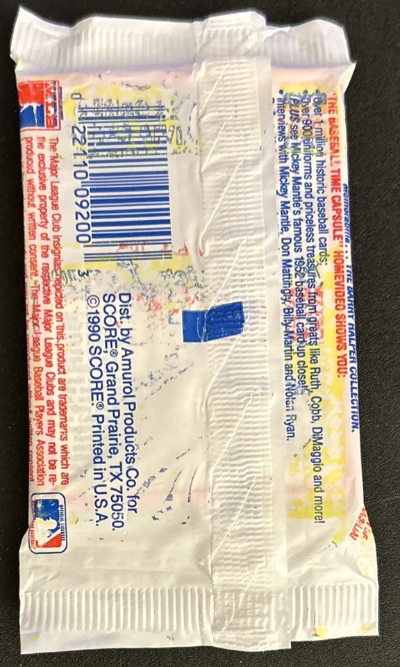 1990 Score Baseball Card Pack Joe Orsulak Orioles Top Kevin Mitchell Giants Back - Image 2 of 2