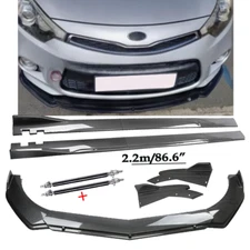 For KIA Forte Koup Optima Carbon Fiber Front Bumper Lip Spoiler Side Skirt Body