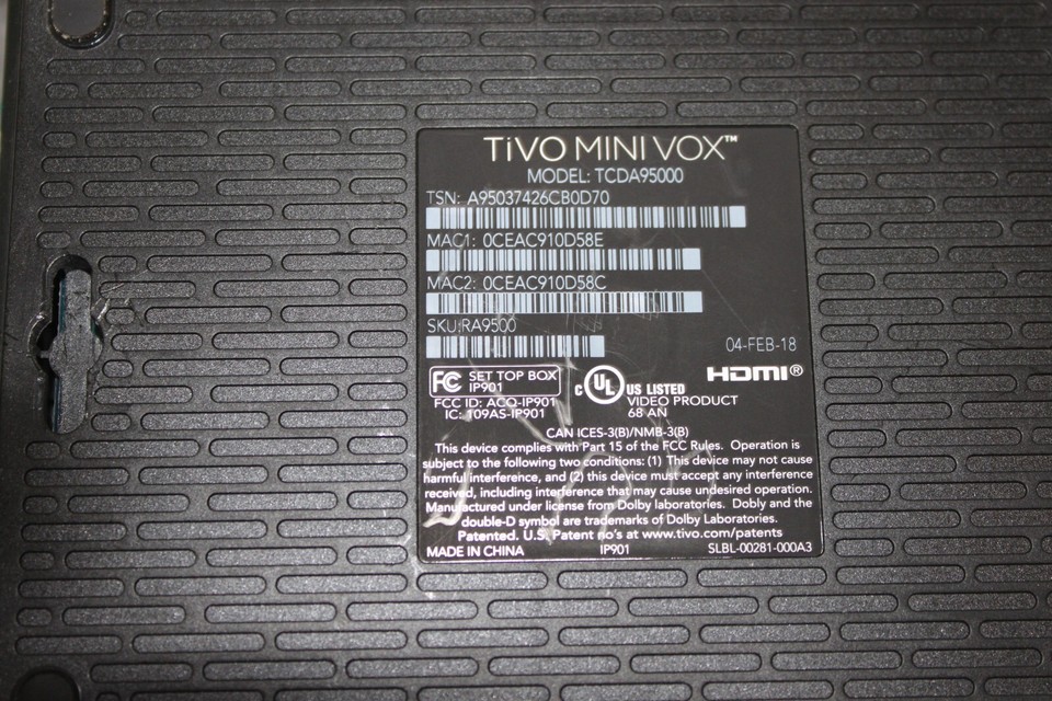 TiVo MINI VOX Streaming Media Player 4K UHD w/ Voice