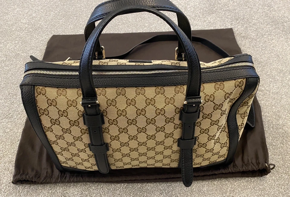 GENUINE GUCCI MONOGRAM MEDIUM BOSTON BAG HANDBAG WITH THE GUCCISSIMA DETAIL - Image 3 of 4