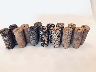 Cork Rings Premium Burl  Assortment , 7 Colors, 84 Rings, 1 1/4'' x 1/2'' x 1/4''