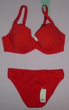 Pour Moi Red Bikini Splash u/w top 32D Getaway briefs Size 8 New tags BNWT