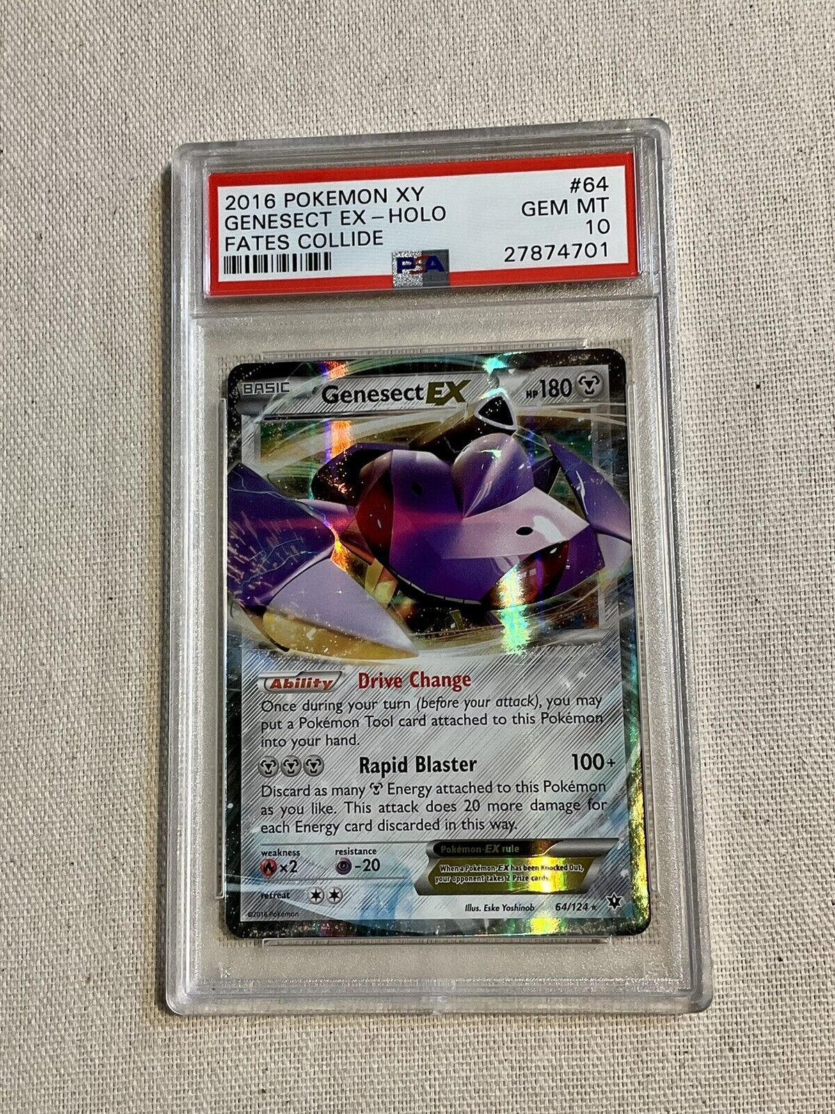 Pokemon PSA 10 Genesect EX Full Art 120/124 Gem Mint Fa