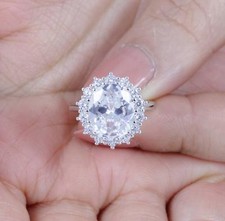 5.91ct Oval 925 Sterling Silver CZ Engagement Ring Wedding Band Size 3-15 SR47A