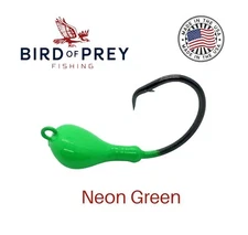 3pk Circle Hook Jigs - 1 1/2oz - Neon Green