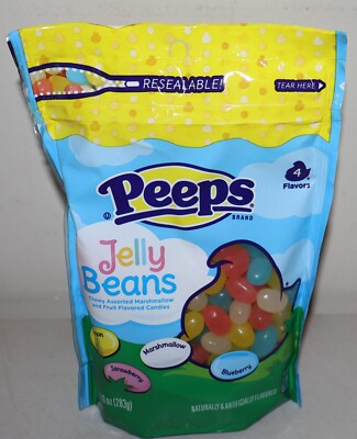 Peeps 10 oz. JELLY BEANS Chewy Assorted Marshmallow & Fruit Candies * BB 6/2026