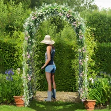 Strong Steel Frame Garden Arch For Climbing Plants Wedding Decor Easy Assembly