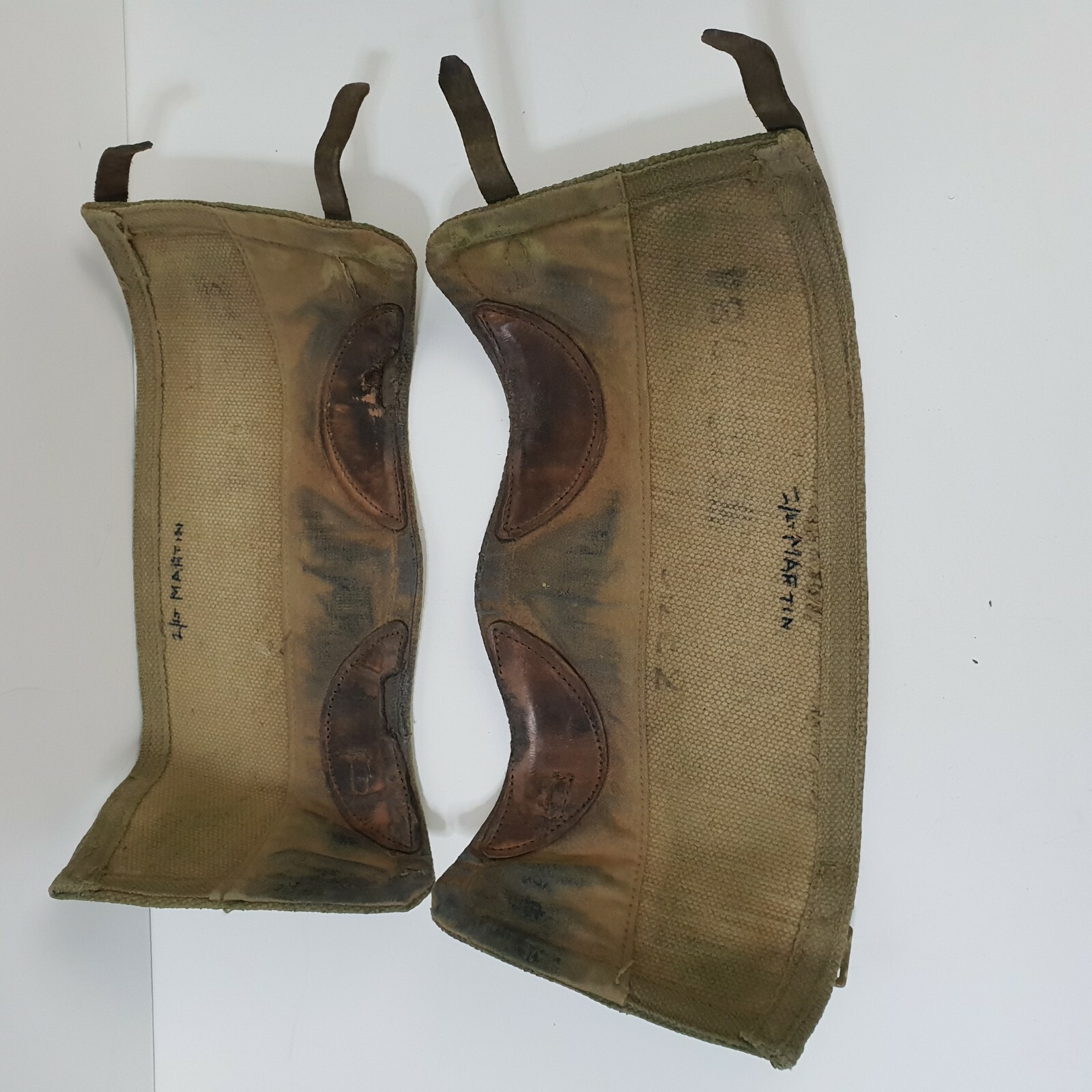 WW2 canvas Gaiters name inside of 1st lieutenant Martin 1/LT eBay