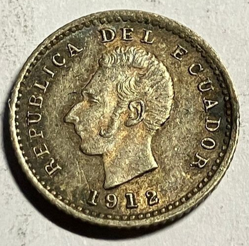 elf Ecuador 1/2 Decimo 1912   Silver  ec12