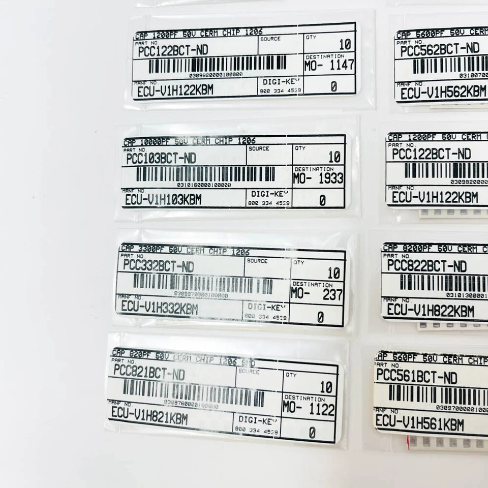 32 Pack Assorted Panasonic Multilayer Ceramic Capacitor, 50V 1206 SMD - Image 4 of 4
