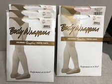 5 PAIR NEW C20 Body Wrappers total wrapture footed tights Child 6x-7 WHITE PINK
