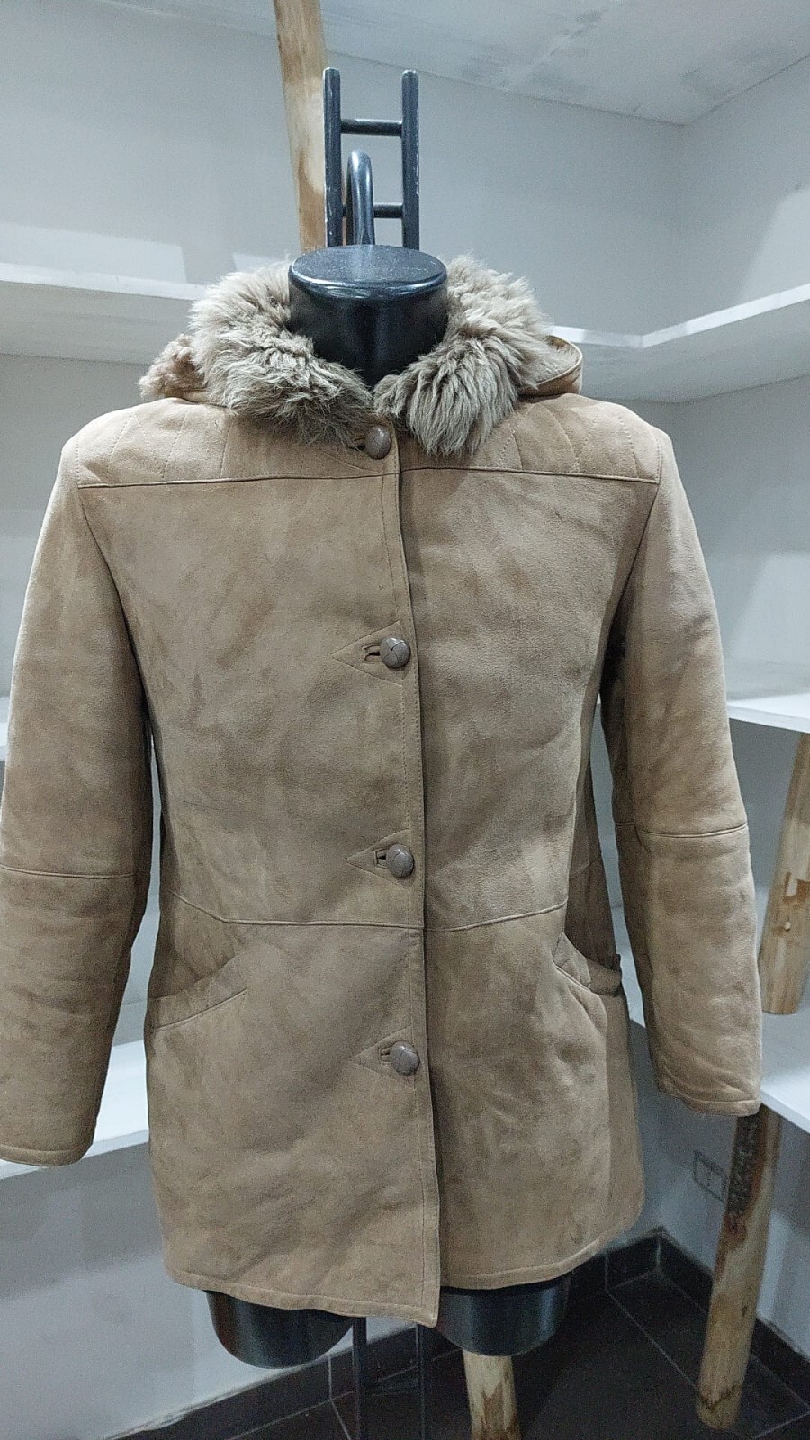 Sheepskin Used Pre-owned Hooded Woman Brown Size 42 MGC232PI