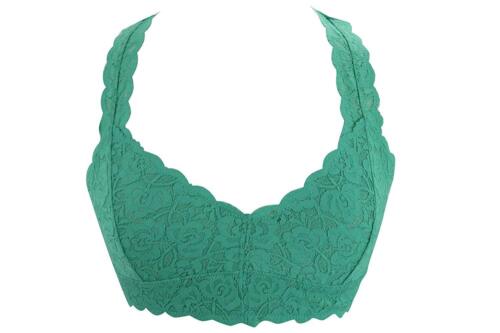 Floral Lace Raceback Soft Bra with Mesh Lined BRALETTE Sexy Lace Top - Picture 17 of 33