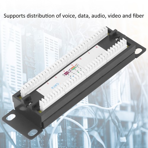 8 Ports Wall Mount Network Patch Panel UTP Cat6 Unshielded Wiring Bracket For 2✈ - Afbeelding 12 van 22