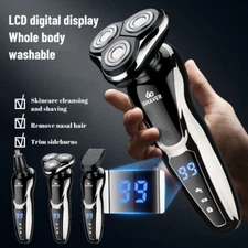 Men's Razor Rotary Waterproof Electric Shaver Pop-Up Trimmer Wet Dry Cordless US