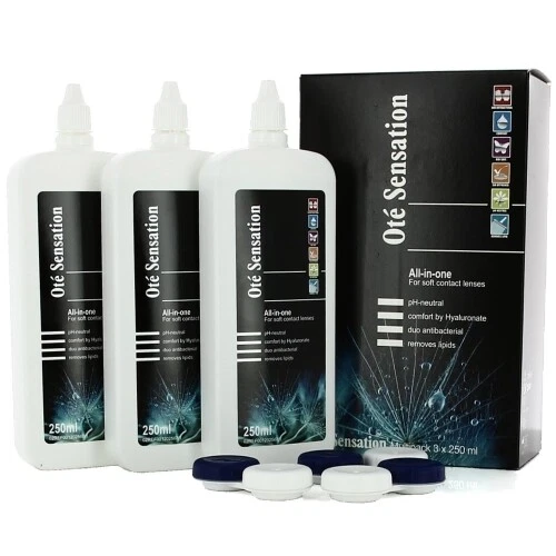 Ote Sensation Soft Contact Lens Solution 3x250ml 3 month supply with Hyaluronate