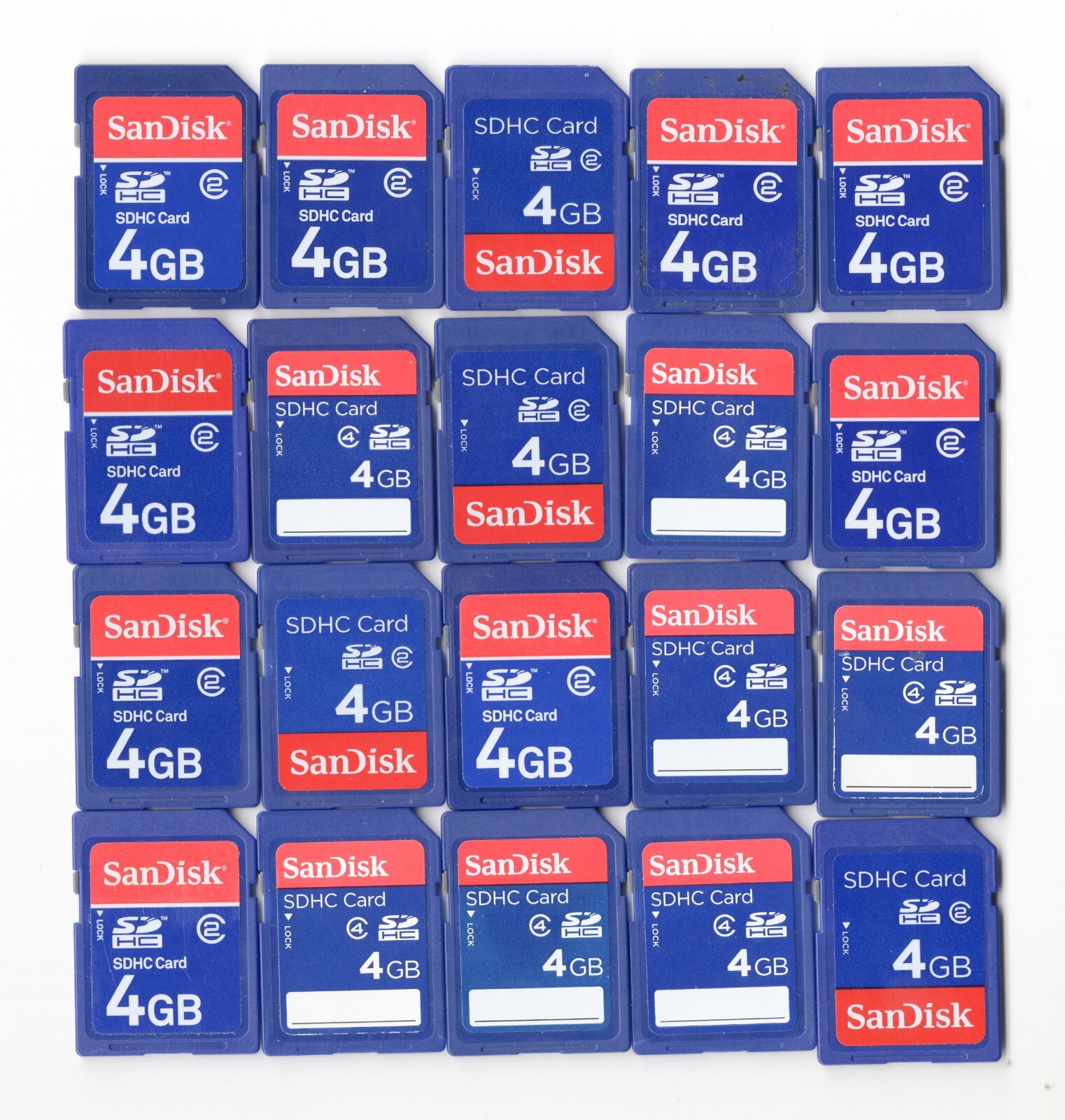 Lot Of 20x SanDisk 4GB SDHC Camera Memory Cards
