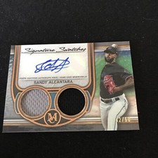 2023 Topps Museum Sandy Alcantara Swatches Copper Dual Jersey Relic Auto #42/50