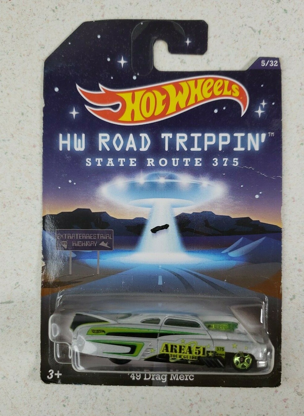 Hot Wheels ROAD TRIPPIN'  '49 DRAG MERC State Route 375 Area 51 -Soft Corners