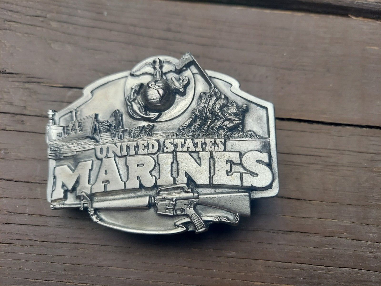 Vintage 1987 USMC Marine Corps Brass Belt Buckle by S… Gem