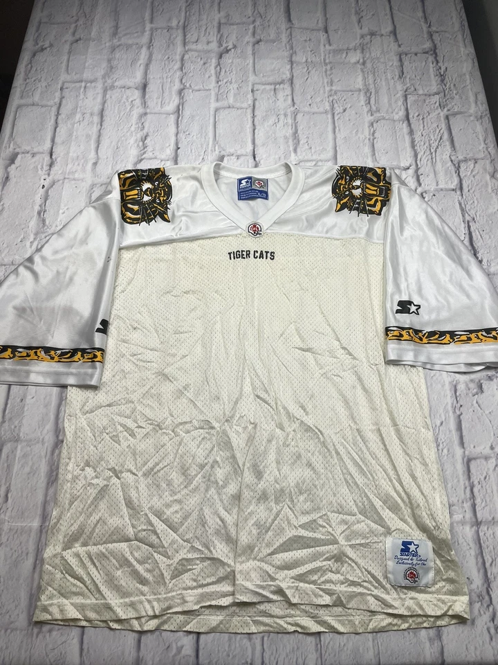 Vintage Hamilton Tiger Cats CFL Canadian Football Starter White Jersey Size XL - Image 2 of 4