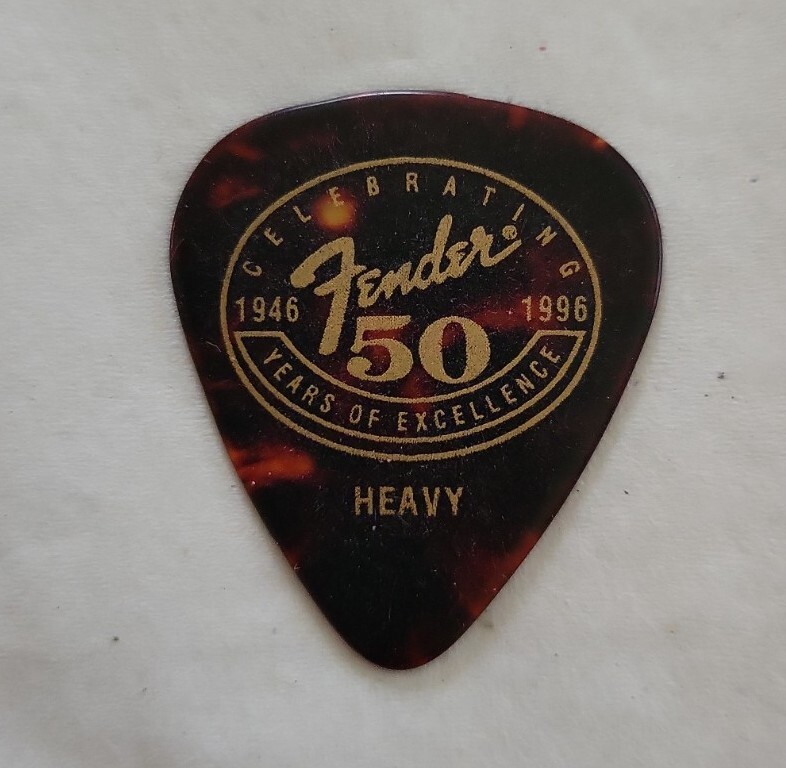 Fender Guitar Pick 50th Anniversary Celebrating Excellence 1946-1996, Heavy