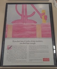 Owens Corning Fiberglas Print Ad 1990 Framed 8.5x11  Pink Panther 
