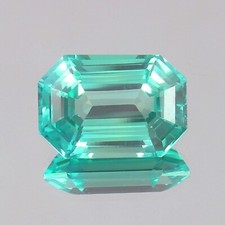6.45 CT Natural Ceylon Blue Green Parti Sapphire Loose Gemstone Emerald Cut