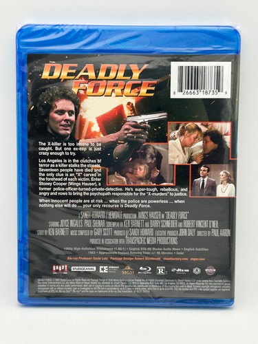 Deadly Force (1983) Blu-ray Shout Factory Wings Hauser 80s Action OOP NEW - Imagen 2 de 3