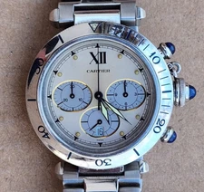 Cartier Pasha Watch Quartz Chronograph 1050 Steel 38mm