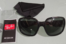 genuine RAY BAN RAY-BAN RB 4347 601/71 POWDERHORN BLACK SUNGLASSES  with case