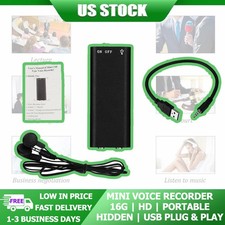 Voice Recorder 16G Mini Portable Hidden Audio Recording Device USB Playback