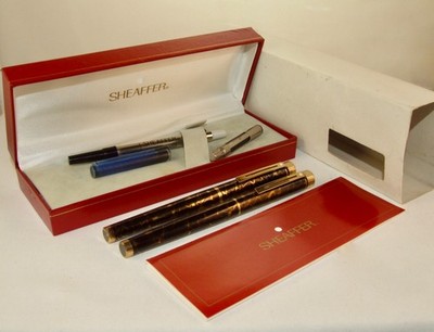 VINTAGE SHEAFFER TARGA CLASSIC FÜLLFEDERHALTER & ROLLERBALL BOXED SET - 1044 - NEUWERTIG