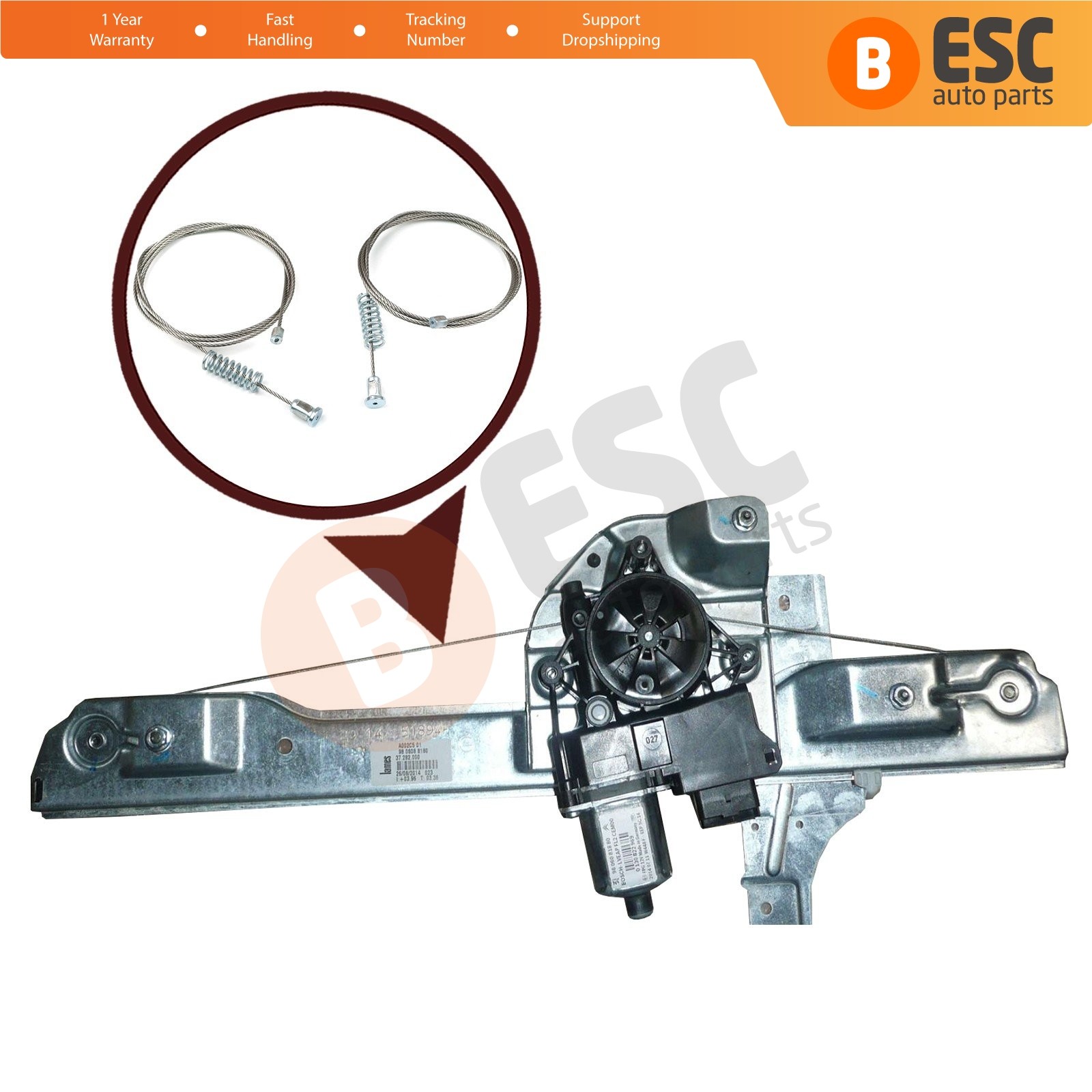 Window Regulator Set Front for Peugeot 208 MK1 2012-2020 5-Door 2008 MK1 2013-19