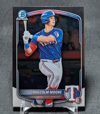 Malcolm Moore Chrome Prospect Rookie 2025 Bowman Draft Card #BDC-191 Rangers
