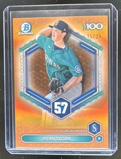2026 Bowman Ryan Sloan Scouts Top 100 Chrome Orange Refractor #/25 Mariners