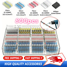 800Pcs Heat Shrink Solder Wire Connectors Kit Waterproof Seal Butt Terminals