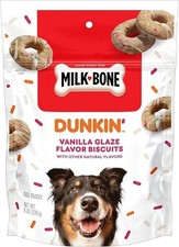 Milk-Bone Dunkin' Vanilla Glaze Flavor Dog Biscuits 8oz bags