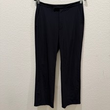 Banana Republic Stretch Black Nylon Spandex Trousers Straight Leg Pants Women 6