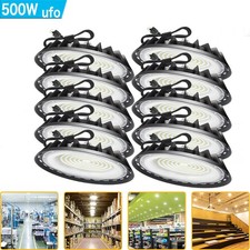 10 Pack 500W UFO Led High Bay Light Industrial Commercial Warehouse Shop Light