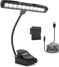 Vshinic Music Stand Light,Clip On Piano Lights 10 LED Orchestra Black