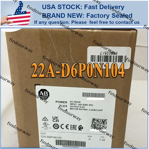 Nuevo AB 22A-D6P0N104 PowerFlex 4 2,2 kW 3 HP unidad de CA 22A-D6P0N104 envío el mismo día - Imagen 1 de 2