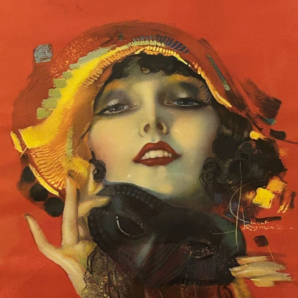 Rolf Armstrong Dreamy Eyes Girl 18x22 impresión Art Nouveau 1927 revista de humor universitario Foto 4 de 4