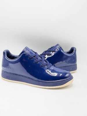 Nike Air Force 1 Low Navy Patent 313644-411 Mens Size 12 Pre-Owned No Box