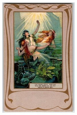 Raphael Tuck Rhinegold Mermaids Fantasy Wagner Opera Art Nouveau Postcard