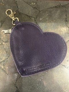 Portland Leather Goods Purple Heart Zippered Keychain Charm w/ Clip