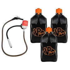 VP Racing 3852-CA, 5.5-Gal. Black Jug(3PK) w/Battery Powered Fuel pump(1PK)