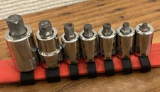 Matco Tools (SABXYSTR) 3/8" & 1/4" Drive 7-PC Stubby Hex Socket Set + Rail - USA