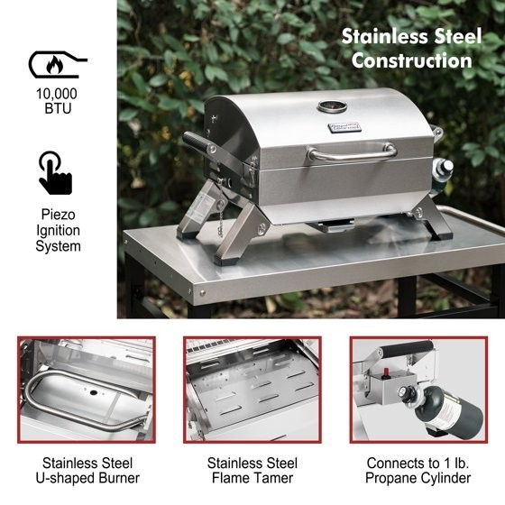 Royal Gourmet GT2001 Stainless Steel Portable Grill with Folding Legs